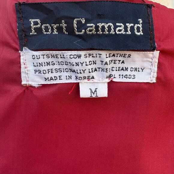 VTG 80s Red Suede Leather Jacket Med Long Sleeve Hook Closure Retro Western Bold - Picture 10 of 14